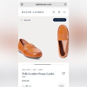 Ralph Lauren Tan Leather Loafers. EUC